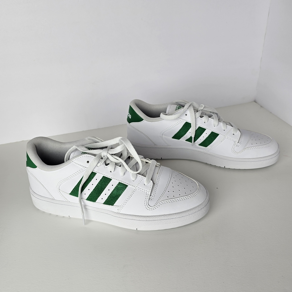 Men's Adidas - Break Start Sneakers - White & Green - Size 10